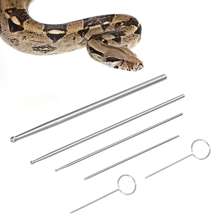 Aiicioo Snake Probe Kit 6 Pieces Ball Python Reptiles Sexing Boy or Girl Snake Stick Tool Kit Set