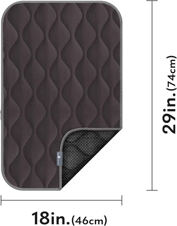 Paw Inspired Washable Padded Crate Mats for Dogs | 29” x 18” Pad, Fits 30-inch Kennels | Leakproof, Waterproof Bottom, Plush Pet Beds (Gray)