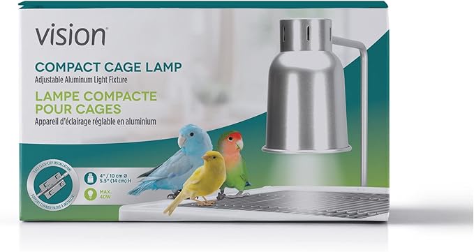 Hari Vision Compact Cage Lamp Fixture, Bird Cage Lighting Accessory, Polished Aluminum