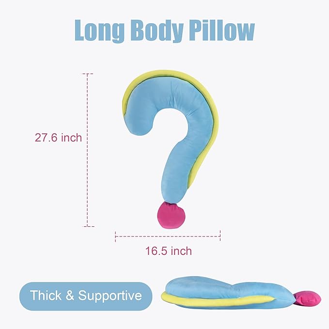 HOMBYS Dog Claming Pillow Curl Up Pillow for Dog & Cats, Extra Large Soft Question Mark Pillows Washable Dog Bed Pillow Hug & Support Your Pets, Dog Body Pillow, 27.6"x16"