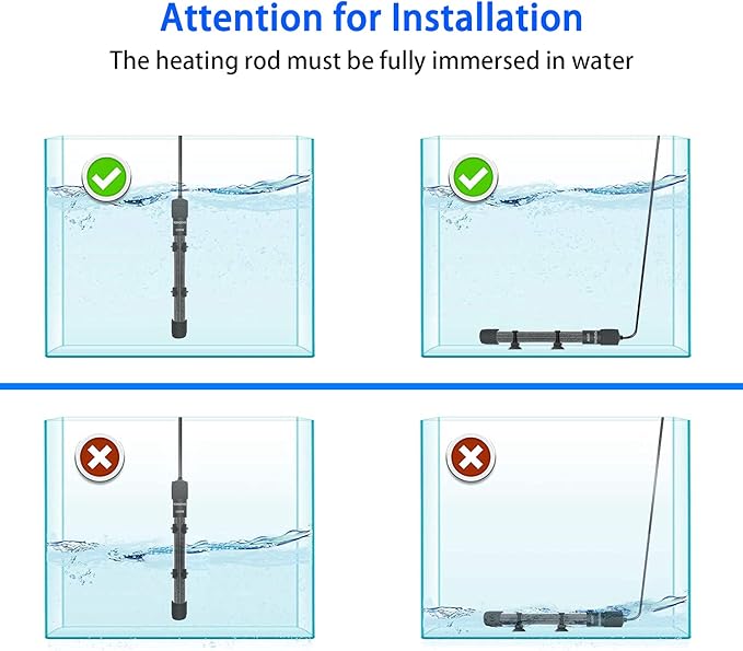 Adjustable Mini Aquarium Heater3-5 Gallons Submersible Small Fish Tank Heater 25W Digital Display Thermostat External Temperature Controller (25W)