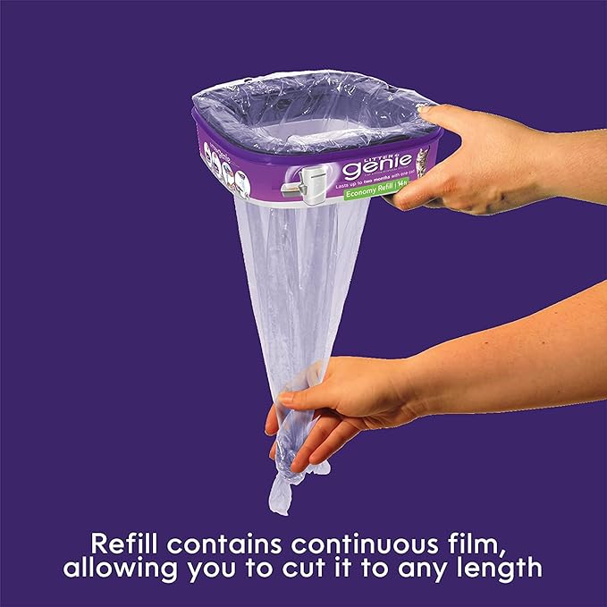 Litter Genie Ultimate Cat Litter Disposal System Refills, Lock Away Odors, Purple ,12 Cartridges