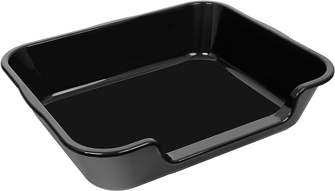 1 Pack Extra Large Dog Litter Box Pan Tray (ABS Material), Low Entry Jumbo Senior Litter Boxes for Multiple Kitten Big Cats, Pet Safe Indoor Dog Potty (Black, 24" L x 20" W)