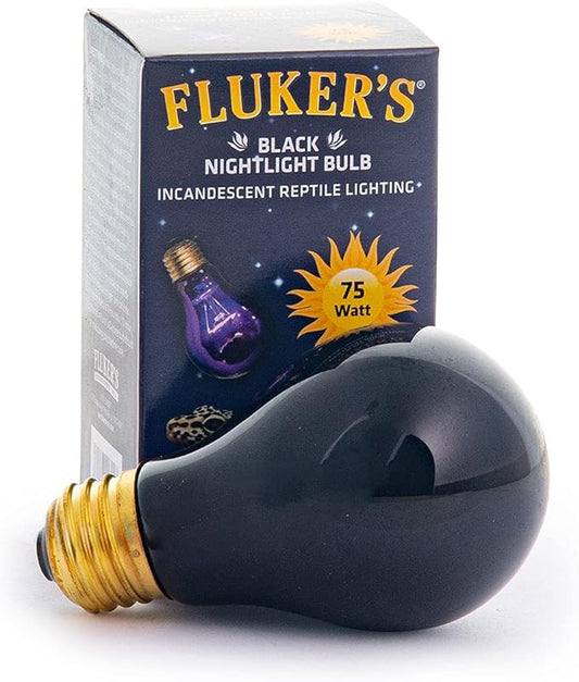 Fluker's Incandescent Black Nightlight Bulbs for Reptiles, 75 Watt