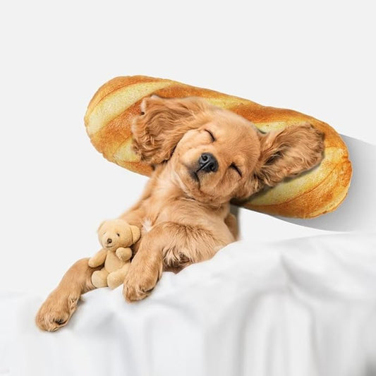 HOMBYS Large Dog Pillow for Large, Medium & Small Dogs, Cute Baguette Designs Dog Claming Pillow for Neck Support, Improve Anxiety Relief-20"x7.5"x4"