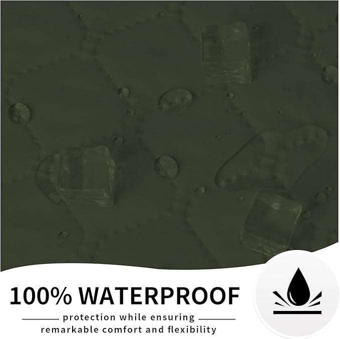 Easy-Going 100% Waterproof Dog Bed Cover Reversible Leak Proof Couch Cover Washable Sofa Cover Furniture Protector Blanket for Pets Kids Children Dog Cat (82x86 Inch, Army Green/Beige)