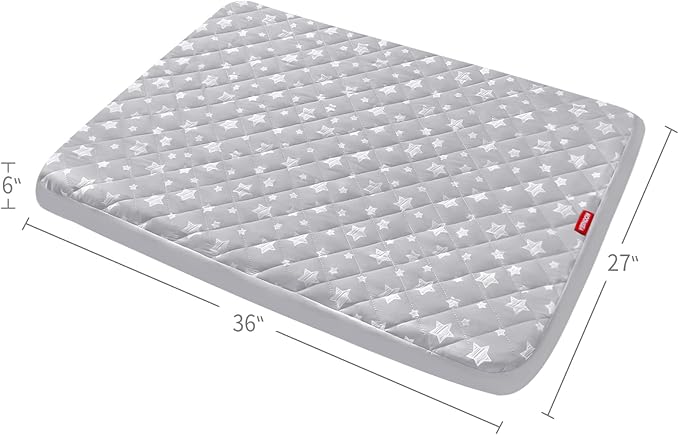 Dog Bed Covers Replacement Washable Pet Hair Easy to Remove, Waterproof Dog Bed Covers Noiseless Quilted, Pet Bed Cover Lovely Grey Star Print, Puppy Bed Cover 27x36 Inches, for Dog/ Cat, Cover Only