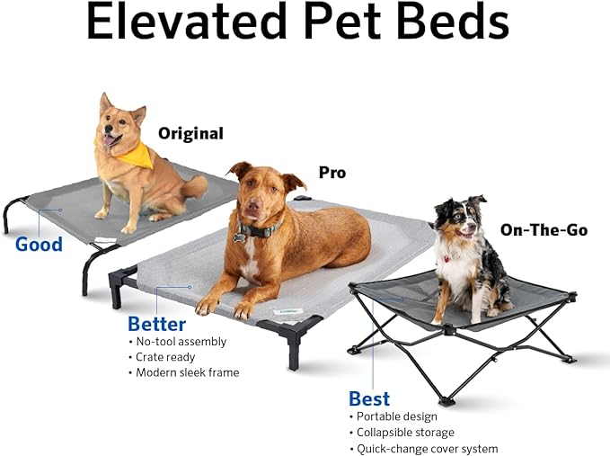 COOLAROO The Original Cooling Elevated Dog Bed, Indoor and Outdoor, Small, Terracotta