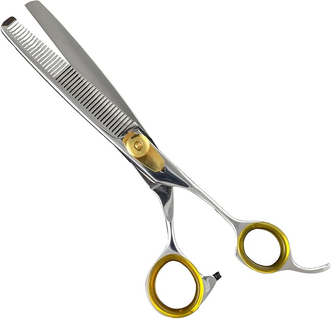 Professional Cat and Dog Grooming Scissors 6.5" 42-Tooth heavy-duty Thinning Scissors for Dogs and Cats, 440c Japanese Steel Comfortable Long-Lasting Sharpness for Years