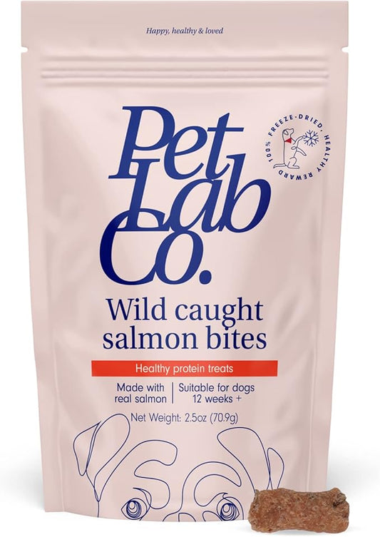 Petlab Co. Wild Caught Salmon Dog Treats - Support Overall Health with Healthy Dog Treats. Packed with Beneficial Fatty Acids, Vitamins, & Minerals. Premium Ingredients - Delicious Reward