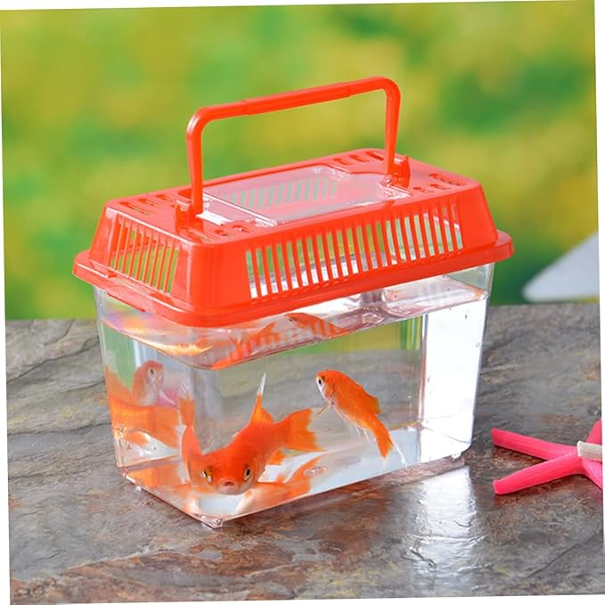 Plastic Turtle Fish Tank Glass Containers Clear Container Hamster Tank Portable Fish Tank Gecko Habitat Portable Tortoise Terrarium Turtle Habitat Plastic Aquarium Turtle Tank Mini