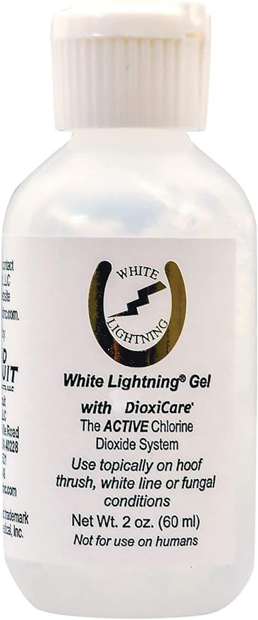 2 Oz White Lightning Gel with Dioxicare Use Topically on Hoof Thrush, White Line, or Fungal Conditions