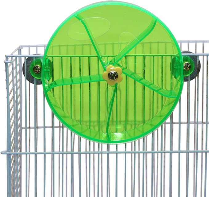 Bird Creative Foraging System Wheel Seed Food Ball Rotate Training Toy for Small and Medium Parrots Parakeet Cockatiel Conure (GREEN)