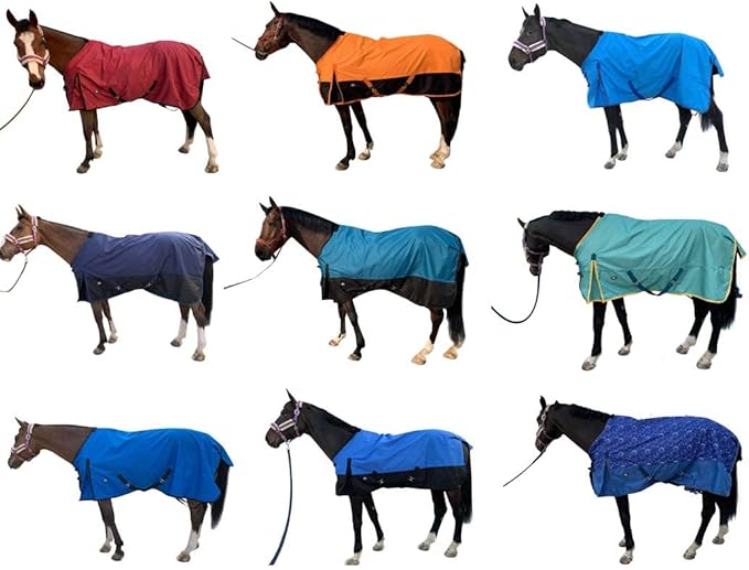 1200Denier Waterproof and Breathable Horse Sheet Tgw Rding Horse Blanket (68", Royal Blue)