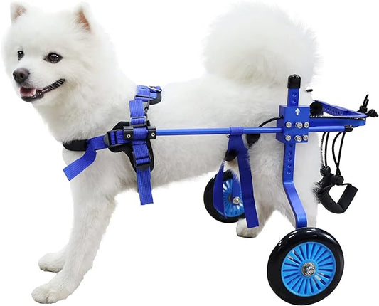 Adjustable Dog Wheelchair for Back Legs，Pet/Doggie Doggy Wheelchairs with Disabled Hind Legs Walking (S-Blue)