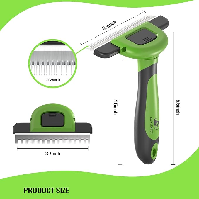 Bonve Pet Grooming Brush, Upgrade Pet Deshedding Tool for Dogs & Cats Effectively Reduces Shedding by Up to 95%, Dramatically Reduces Shedding in Minutes Guaranteed