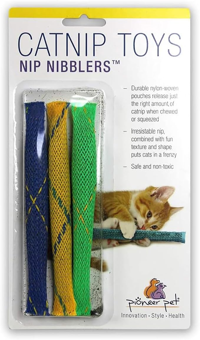 Pioneer Pet Nip Nibblers Catnip Toy – 3 Pack – Catnip Filled Toys For Indoor Cats -Teething Toy For Kittens That Bite And Chew