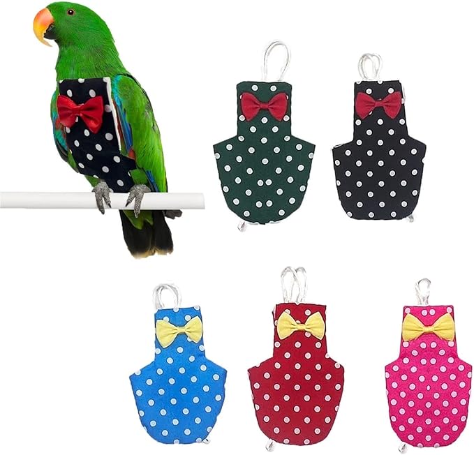 5 PCS Dot Bird Diaper Flight Suite Liners Bird Toilet Clothes Reusable for Macaw African Budgies Parakeet