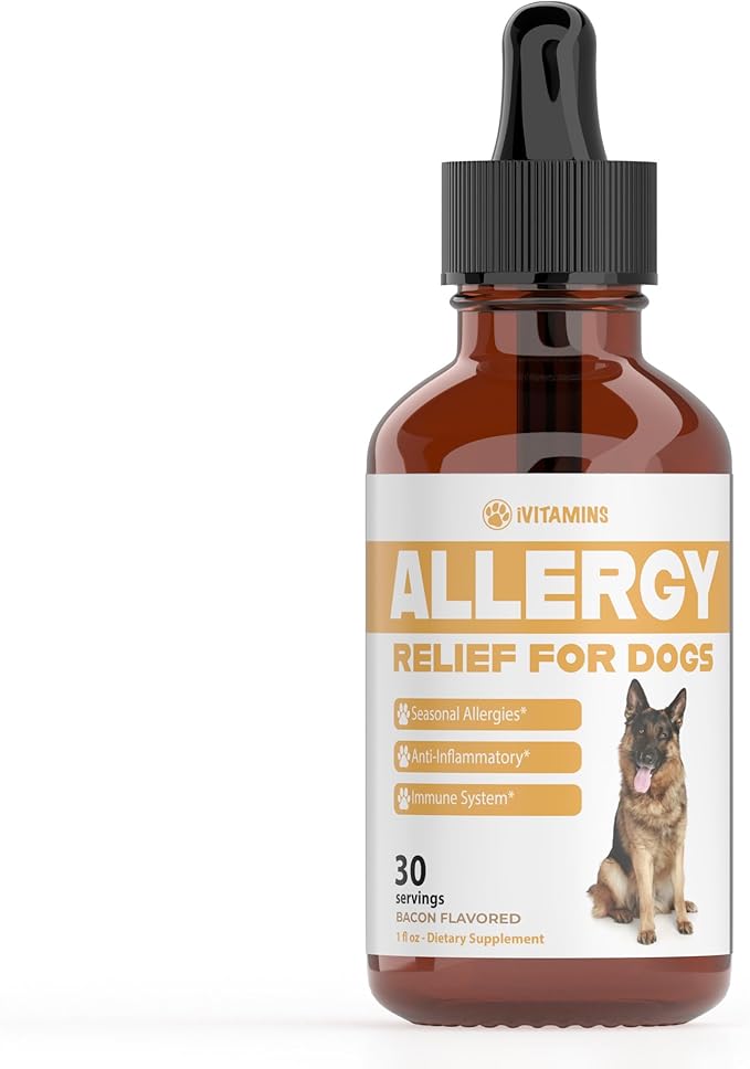 Natural Dog Allergy Relief - Helps to Naturally Support Allergy & Itch Relief for Dogs - Allergy Relief for Dogs Itching - Itch Relief for Dogs - Dog Itch Relief - Dog Allergy Support - 1 fl oz (Dogs)