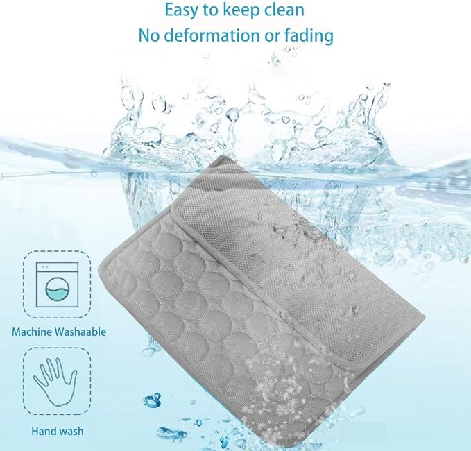 MICROCOSMOS Summer Cooling Mat & Sleeping Pad- Water Absorption Top, Materials Safe, Easy Carry, EZ Clean. Keep Cooling for Pets, Kids and Adults.(Grey, 40" x 28")