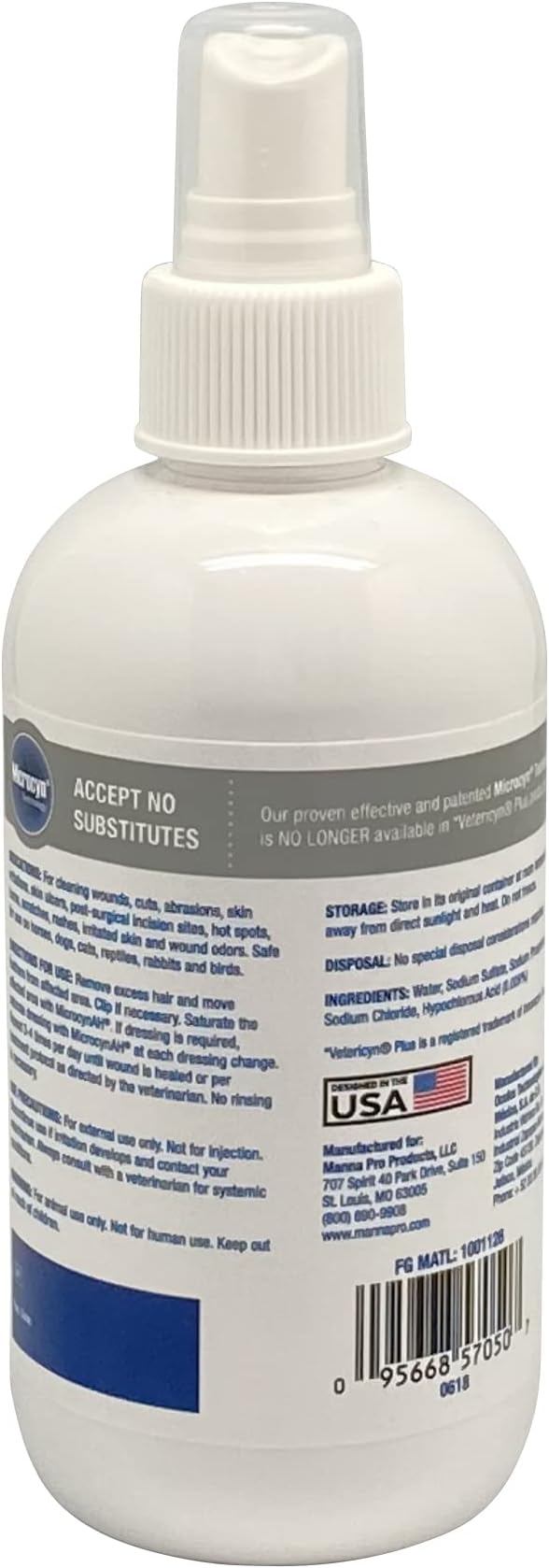 Manna Pro MicrocynAH Wound and Skin Care Hydrogel for Dogs | Non-Toxic Spray Formulated to Clean Wounds | Veterinarian Recommeneded Non-Toxic Formula | 8oz