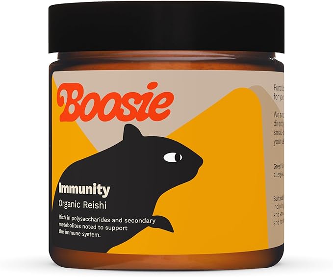 Boosie Organic Adaptogenic Powder for Dogs and Cats - Supports Immune System, Liver and Vitality - Reishi Mushroom - 100% Natural Without Additives or Preservatives - Pet Nutrition