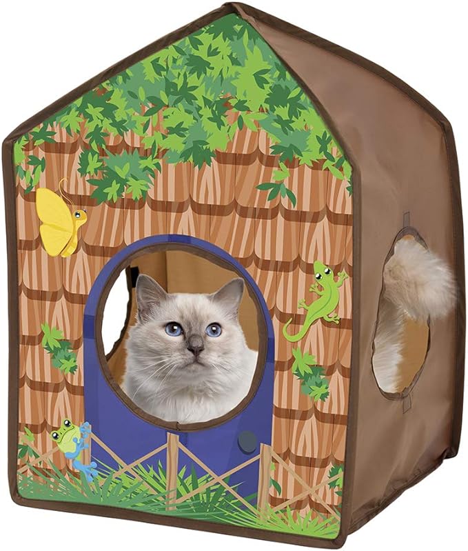 Kitty City Jungle Cat Cube Combo, Collapsible Cat Cube, Cat Bed, Tunnel, Cat Toy