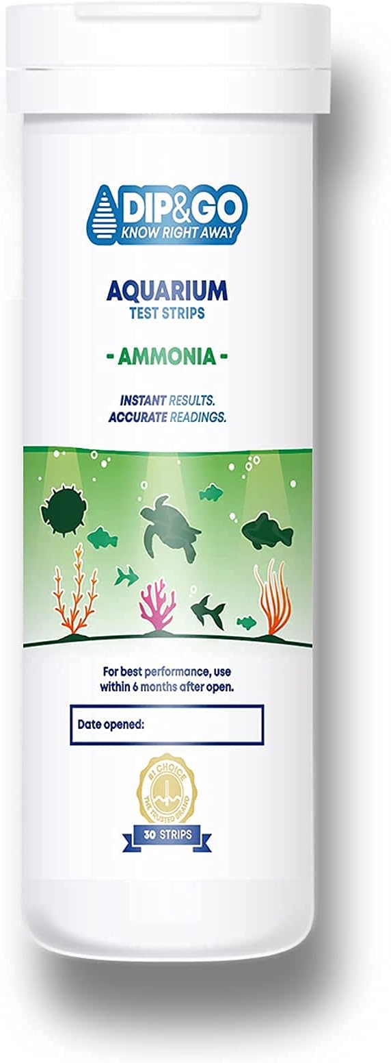 DIP & GO Aquarium Test Strips. Ammonia Test Kit for Aquarium. Range-Guided and Easy-to-Read, Color Corrected Results. Aquarium Test. (Ammonia Test Kit)