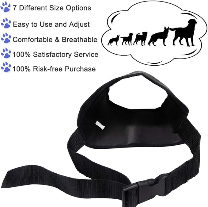 Coppthinktu Dog Muzzle Suit, 7PCS Dog Muzzles for Biting Barking Chewing, Adjustable Dog Mouth Cover for Small Medium Large Dogs, Soft Comfortable Dog Muzzle for Long Snout