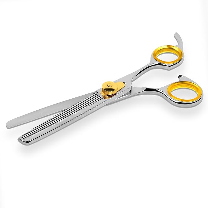 Professional Cat and Dog Grooming Scissors 6.5" 42-Tooth heavy-duty Thinning Scissors for Dogs and Cats, 440c Japanese Steel Comfortable Long-Lasting Sharpness for Years