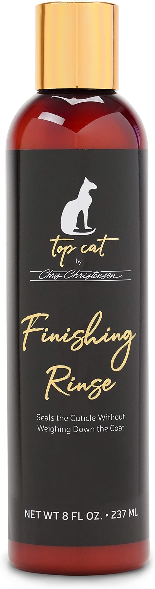 Chris Christensen Top Cat Finishing Rinse for Cats, Groom Like a Professional, Seals The Cuticle, Doesn't Weigh Down Coat, Made in USA, 8 oz