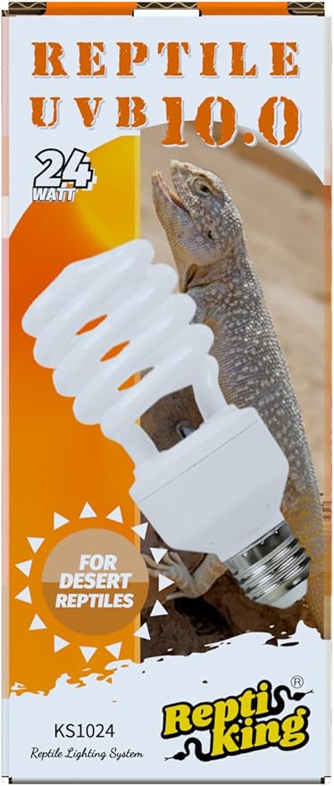 UVB Reptile Light, 10.0 24W, UVA UVB Reptile Light Bulb Lamp for Bearded Dragon, UVB Bulbs for Desert Reptiles