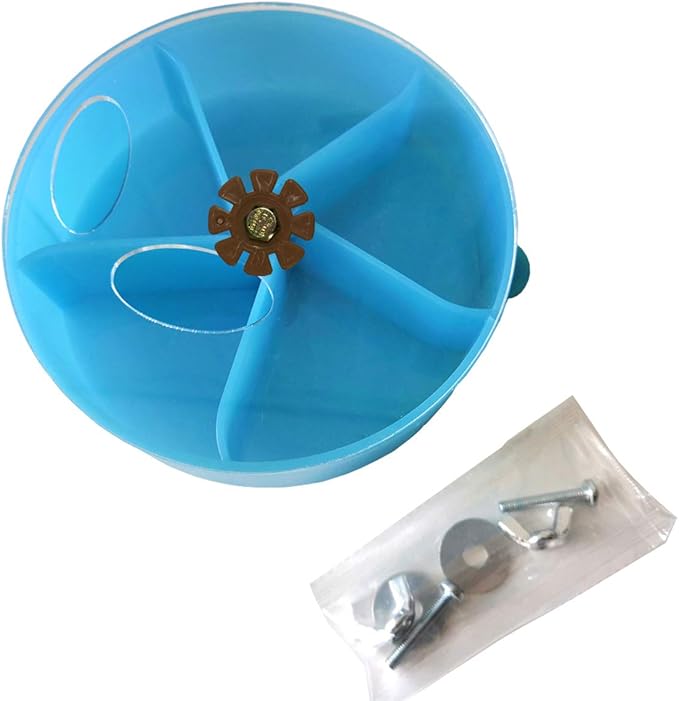 Bird Creative Foraging System Wheel Seed Food Ball Rotate Training Toy for Small and Medium Parrots Parakeet Cockatiel Conure (BLUE)