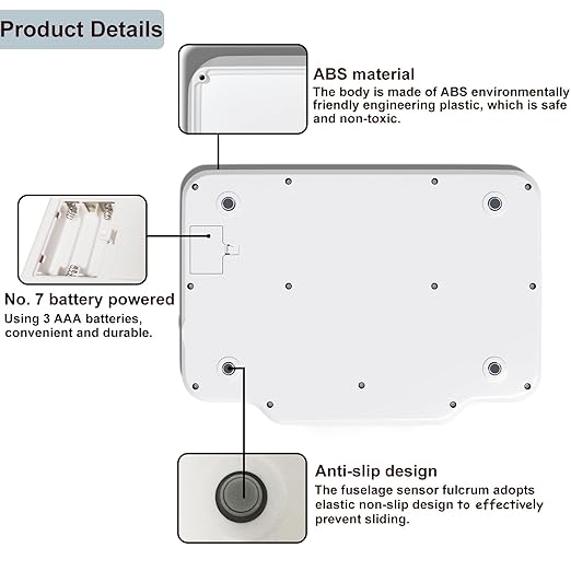 Digital Small Animal Scale, Pet Weight Scale with Cat Scratch Board, Capacity up to 66 lb, Measure Accurately, Tray Length 16in, Multifunction LCD Food Scale for Pet Baby, Kitten, Puppy(White)