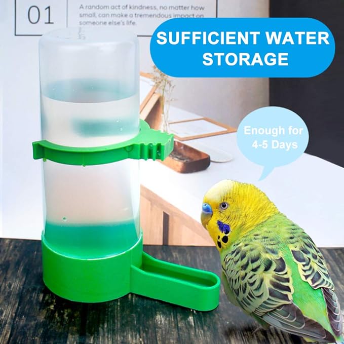 Bird Feeder, Bird Water Dispenser for Cage, XISTEST 2PCS Automatic Bird Water Feeder with 1PCS Food Feeder for Cage Pet Parrot Budgie Lovebirds Cockatiel Automatic Bird Feeder (2pcs 60ml + 1pcs 150ml)