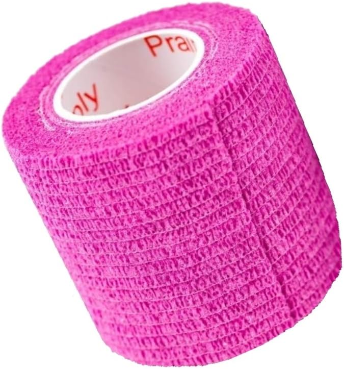 2 Inch Vet Wrap Tape Bulk (Fuchsia) (Pack of 24) Self Adhesive Adherent Adhering Flex Bandage Grip Roll for Dog Cat Pet Horse