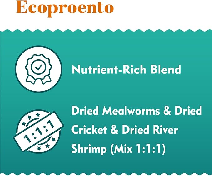 Aquatic Turtle Food - Reptile & Amphibian Food, 3oz Freeze-Dried River Shrimp, Mealworms, and Crickets Medley Treat, Vitamin-Enriched Turtle Shrimp