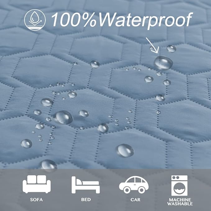 Waterproof & Anti-Slip Dog Bed Cover and Pet Blanket Sofa Pet Bed Mat ，car Incontinence Mattress Protectors Furniture Couch Cover for Most Cats Dogs, Pets<52x82-Stoneblue>