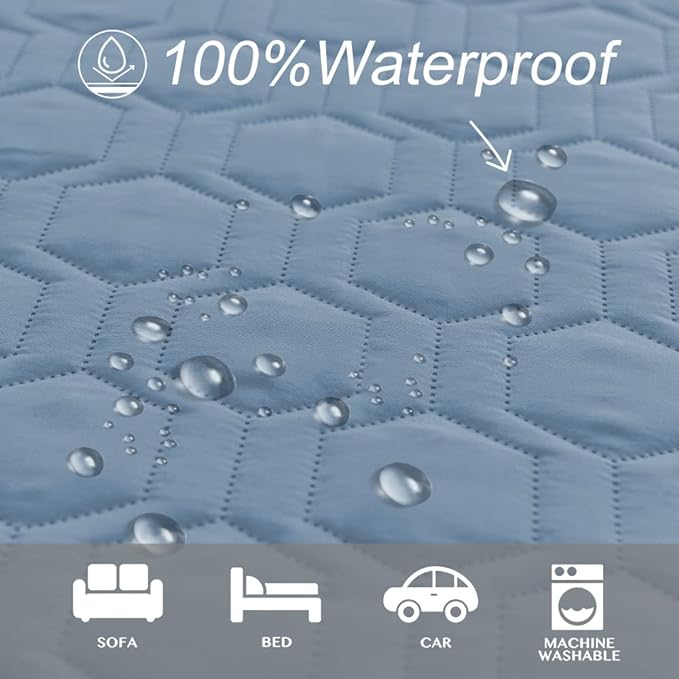 Waterproof and Anti-Slip Dog Bed Cover and Pet Blanket Sofa Pet Bed Mat ，car Incontinence Mattress Protectors Furniture Couch Cover for Most Cats Dogs, Pets<82x102-Stoneblue>