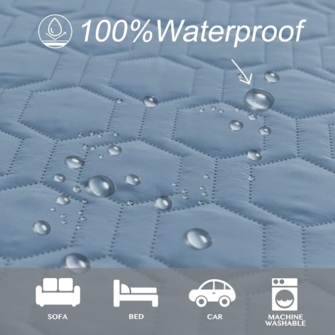 Waterproof and Anti-Slip Dog Bed Cover and Pet Blanket Sofa Pet Bed Mat ，car Incontinence Mattress Protectors Furniture Couch Cover for Most Cats Dogs, Pets<30x70-Stoneblue>