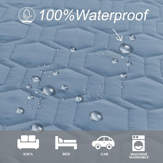 Waterproof and Anti-Slip Dog Bed Cover and Pet Blanket Sofa Pet Bed Mat ，car Incontinence Mattress Protectors Furniture Couch Cover for Most Cats Dogs, Pets （82x82- Stoneblue）