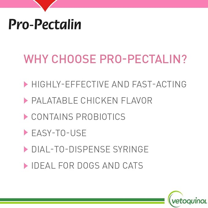 Pro-Pectalin Oral Paste for Dogs & Cats – 30cc, Chicken Flavor – Helps Reduce Occasional Loose Stool & Diarrhea, Balance Gut pH, Support Normal Digestion & Intestinal Flora