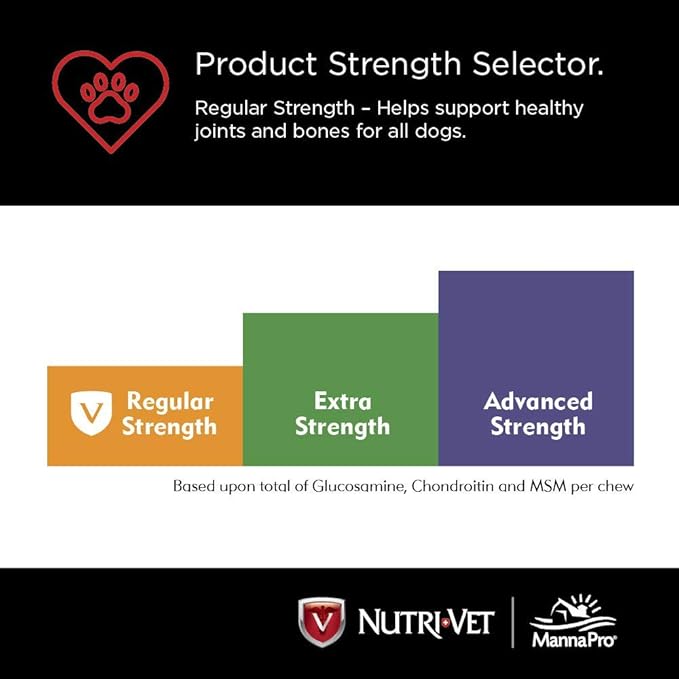 Nutri-Vet Hip & Joint Chewable Dog Supplements | Formulated with Glucosamine & Chondroitin for Dogs | 180 Count