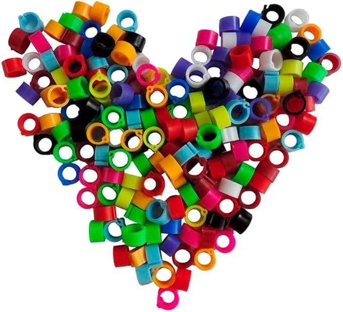 100PCS Chicken Leg Bands for Chickens 8mm Chicken Bracelet 10 Colors Goose Bands Poultry Leg Bands Chicken Charms Leg Bands Bird Ankle Band Racing Pigeon Bands Plastic Multi Color Foot Band Clips