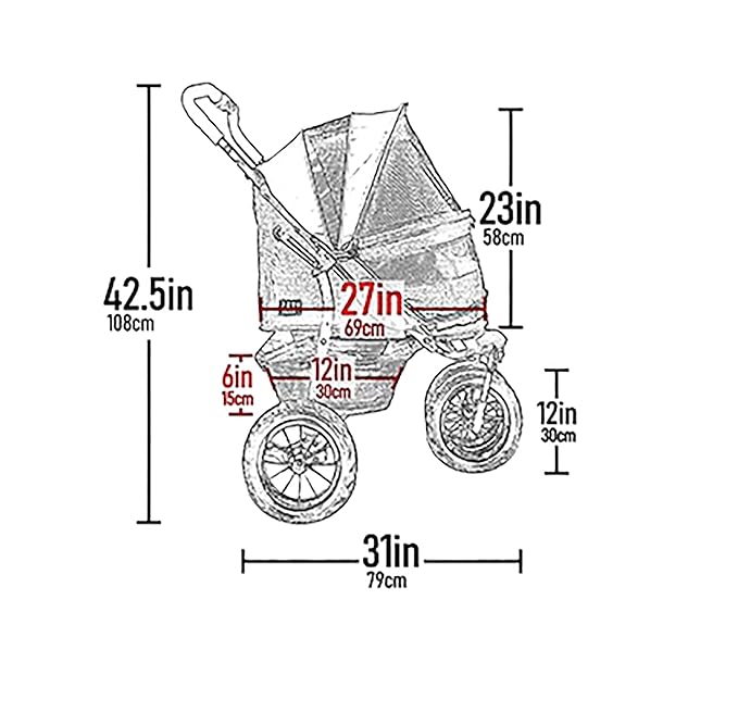 Pet Gear NO-Zip Double Pet Stroller, Zipperless Entry, for Single or Multiple Dogs/Cats, Plush Pad + Weather Cover Included, Large Gel-Filled Tires, 1 Model 3 Colors