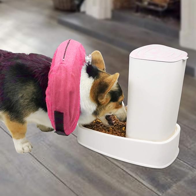 Inflatable Dog Cone,Adjustable Recovery Collar for Dogs After Surgery,Prevent from Biting & Scratching,Not Block Vision (XL, Pink)