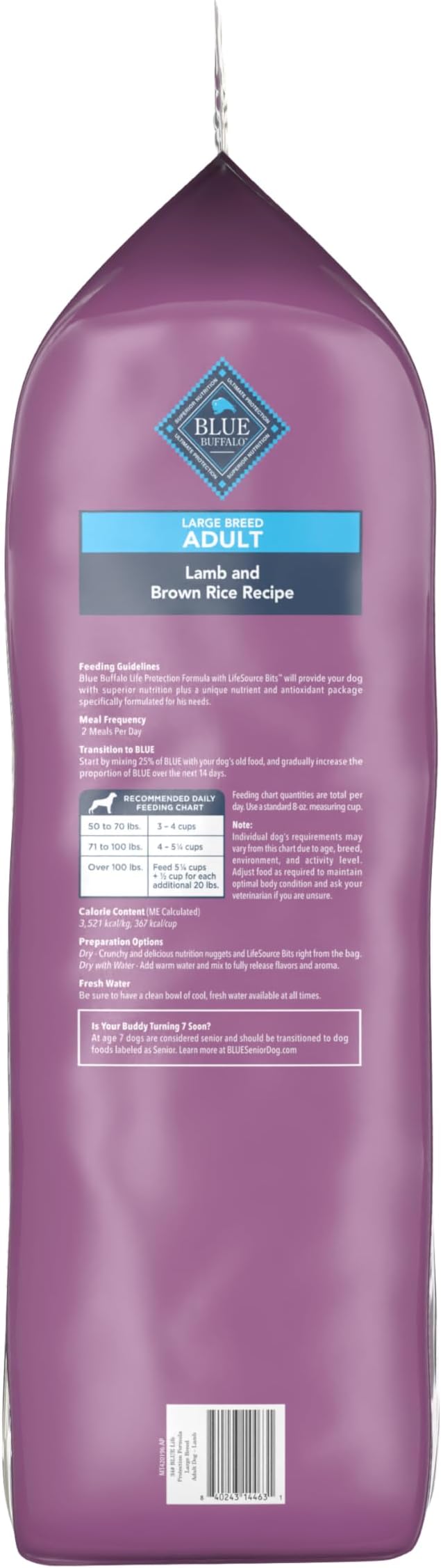 Blue Buffalo Life Protection Formula Large Breed Adult Dry Dog Food, Promotes Joint Health and Lean Muscles, Made with Natural Ingredients, Lamb & Brown Rice Recipe, 34-lb. Bag