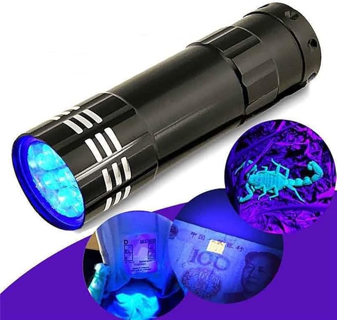 UV Flashlight Black Light, Handheld Blacklight Flashlights 9 Led 395nm Mini Light Torch Pet Urine Detector for Dog Pet Urine Stains, Dry Stains, Bed Bug, Matching with Pet Odor Eliminator