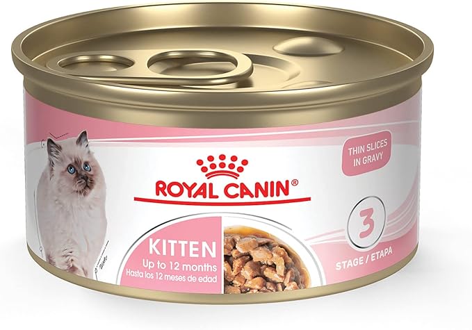 Royal Canin Feline Health Nutrition Kitten Thin Slices in Gravy Canned Cat Food, 3 oz can (24-count)