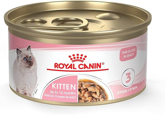Royal Canin Feline Health Nutrition Kitten Thin Slices in Gravy Canned Cat Food, 3 oz can (24-count)